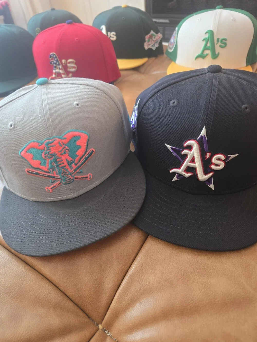 Lot Of 11 Oaklnad Athletics New Era 5950 MLB Baseball Hats Rare  Size 7 7/8